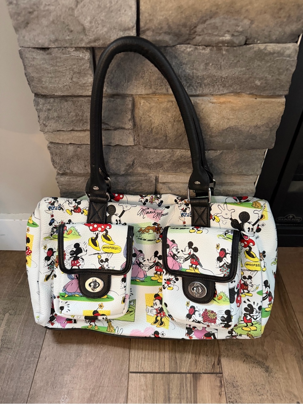 Minnie Mouse and Mickey Mouse Disney- Print Satchel Handbag